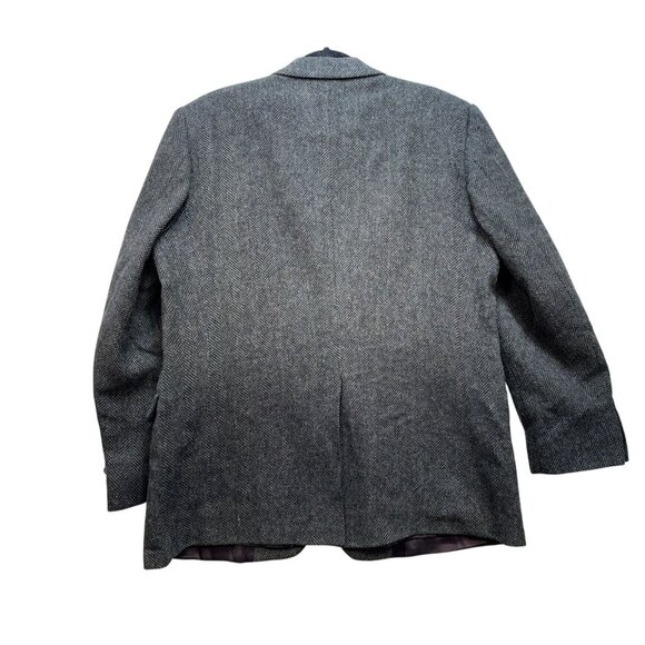 Sergio Valente Mens Herringbone Wool Blazer Jacket Size 46 Gray Made In Turkey - Picture 12 of 15